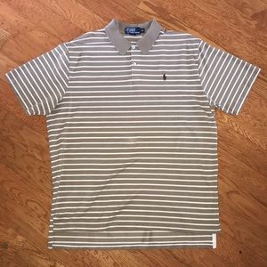 Polo by Ralph Lauren Tan Striped XL Polo